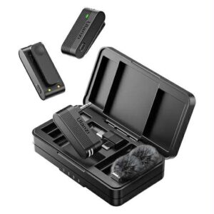 Ulanzi A100 Wireless Lavalier Microphone – Dual Mic with Charging Case for Android/iPhone/Type-C